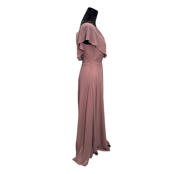 Birdy Grey Jane Convertible‎ Bridesmaid Chiffon Dress w/Slit Dark Mauve M (6-8) - Picture 6 of 15